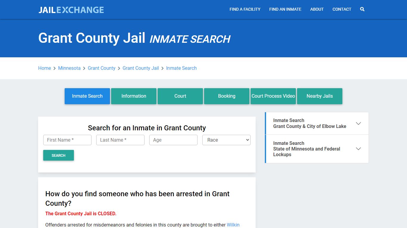 Grant County Jail, MN Inmate Search: Roster & Mugshots